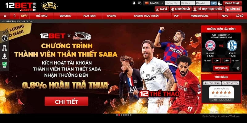 Review nhà cái 12bet: đỉnh cao cá cược bóng đá